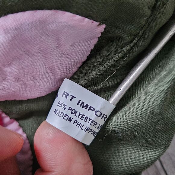 RT Import Boho Multicolor Hawaii Tropical Floral Purse Wood Handle Quilted Bag - Picture 10 of 16